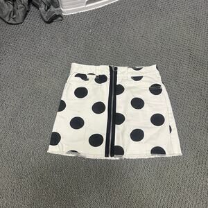 denim skirt polka dot